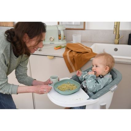 Beaba - Детски комплект за хранене в цвят салвия, 4 части