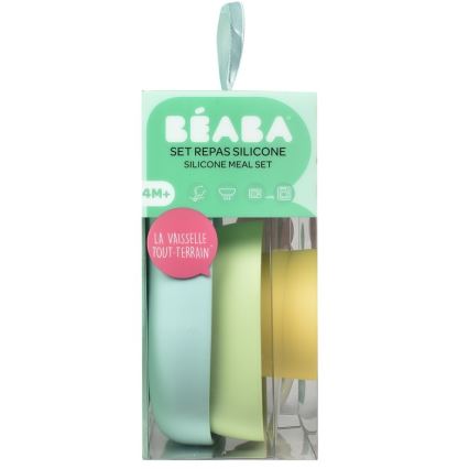 Beaba - Детски комплект за хранене Yellow 4 бр.