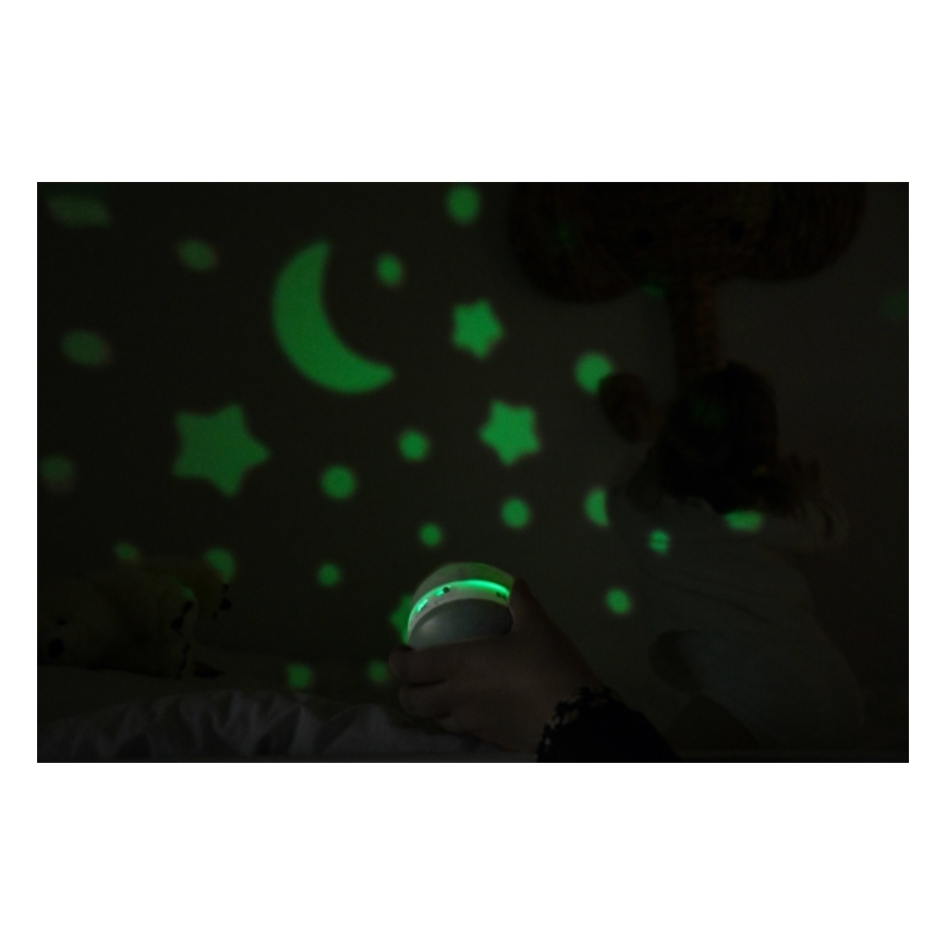 Beaba - Проектор с мелодии PIXIE USB/5V 1300 mAh зелен