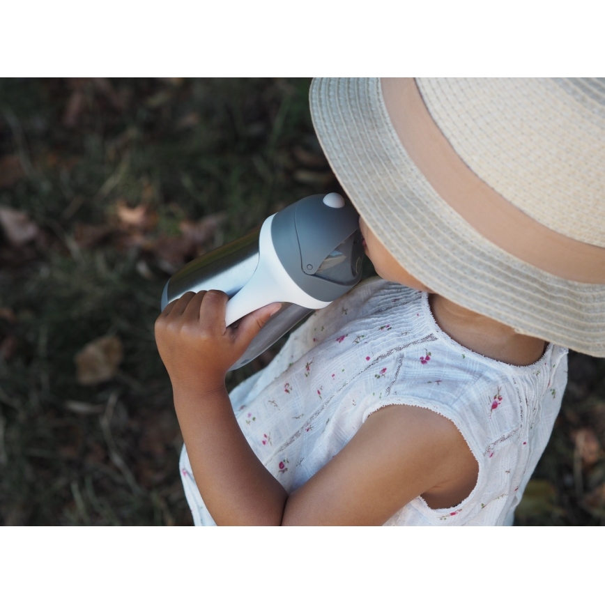 Beaba - Термочаша със сламка 250 мл сива