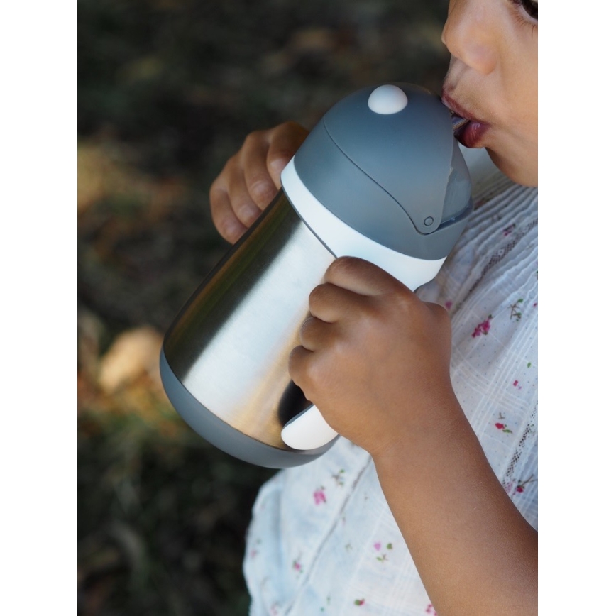 Beaba - Термочаша със сламка 250 мл сива