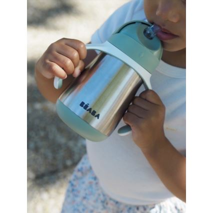 Beaba - Термочаша със сламка 250 мл зелена