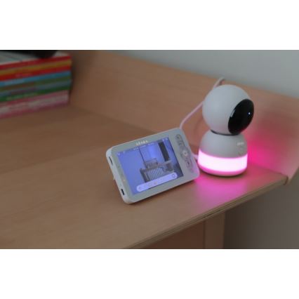 Beaba - Умен презареждаем детски бебефон с монитор ZEN NIGHT 720p 5V 4000 mAh Wi-Fi бял