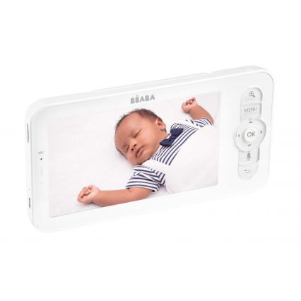 Beaba - Умен презареждаем детски бебефон с монитор ZEN NIGHT 720p 5V 4000 mAh Wi-Fi бял