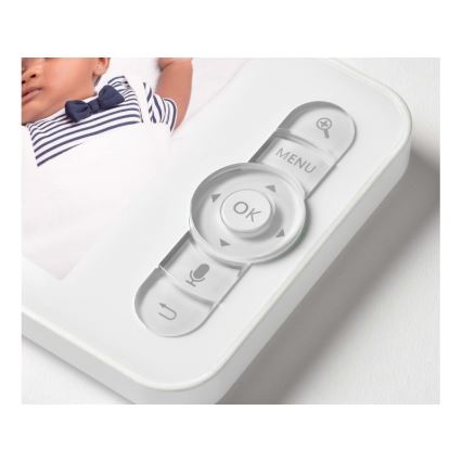Beaba - Умен презареждаем детски бебефон с монитор ZEN NIGHT 720p 5V 4000 mAh Wi-Fi бял