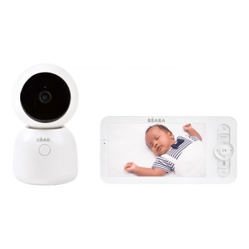 Beaba - Умна акумулаторна детска слушалка с монитор ZEN NIGHT 720p 5V 4000 mAh Wi-Fi бяла
