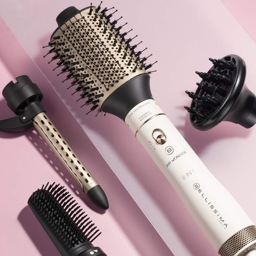 Bellissima 11847 - Горещовъздушна четка 8 в 1 AIR WONDER 1000W/230V бяла/златна