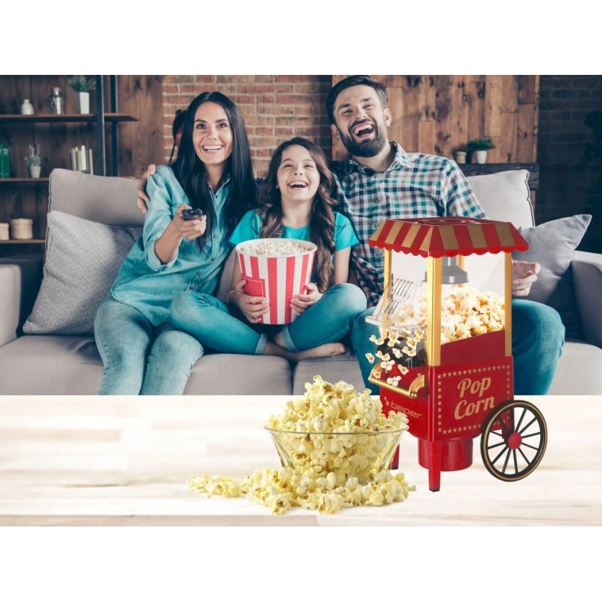 Beper - Червена машина за пуканки 1200W/230V