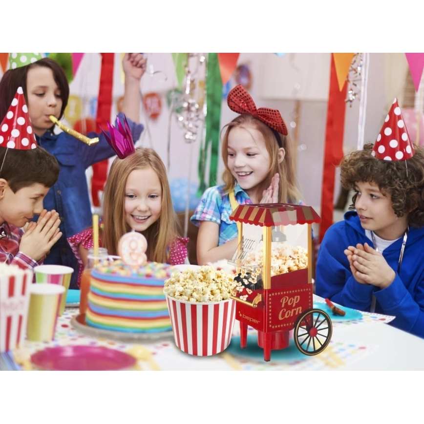 Beper - Червена машина за пуканки 1200W/230V