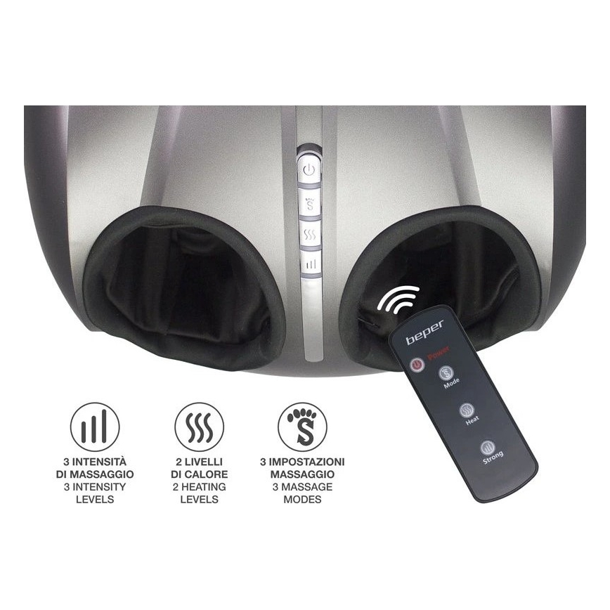 Beper - Масажор за крака SHIATSU 36W/230V + дистанционно управление
