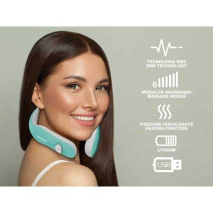 Beper - Презареждаем масажор за шията EMS 5V/900 mAh, цвят мента