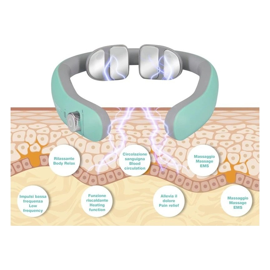 Beper - Презареждаем масажор за шията EMS 5V/900 mAh, цвят мента