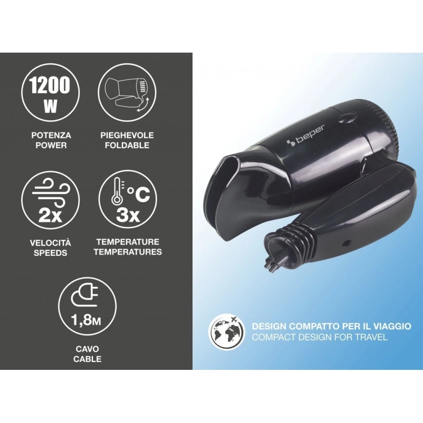 Beper - Сешоар за пътуване 1200W/230V