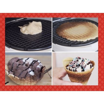 Beper - Вафленник 2 в 1 1000W/230V червен