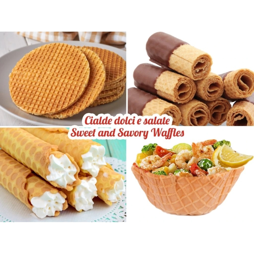 Beper - Вафленник 2 в 1 1000W/230V червен