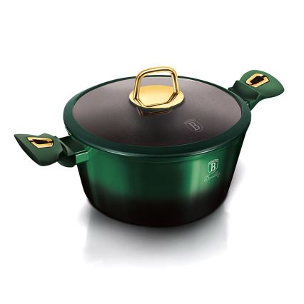 BerlingerHaus - Тенджера с титаниева повърхност + капак 20 cм зелена