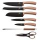 BerlingerHaus - К-кт неръждаеми ножове със стойка 8 части розовозлатисти/черни