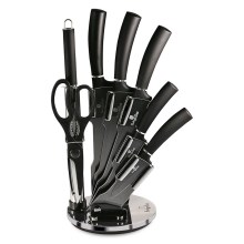 BerlingerHaus - К-кт ножове от неръждаема стомана със стойка 8 части черни