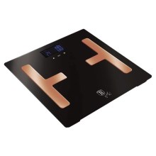 BerlingerHaus - Кантар с LCD дисплей 2xAAA черен/розово-златист