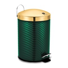 BerlingerHaus - Кош за боклук 12л зелен/златист/неръждаема стомана