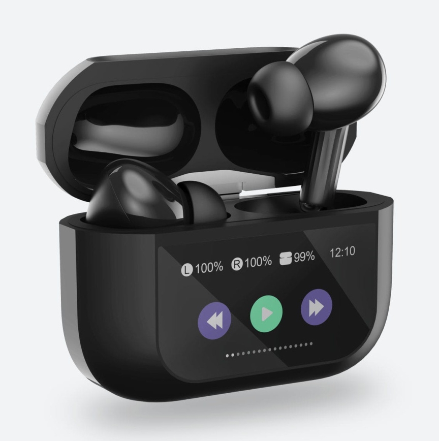 Безжичен earphones с LCD дисплей черен