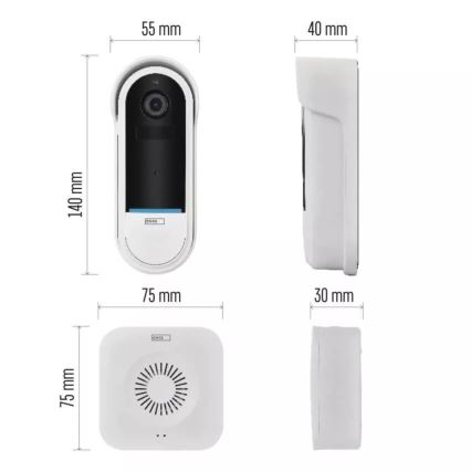 Безжичен видео звънец с датчик за движение GoSmart 5V 3xAA IP65 Wi-Fi Tuya
