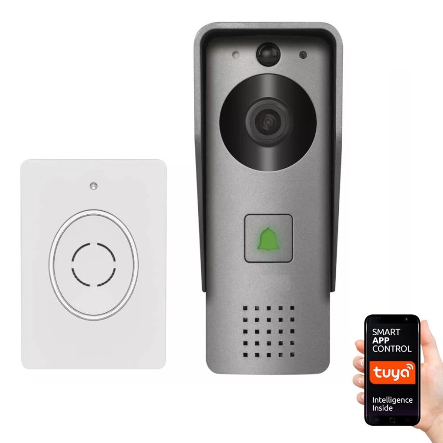 Безжичен видеозвънец със сензор за движение GoSmart 12V 3xAA IP44 Wi-Fi Tuya