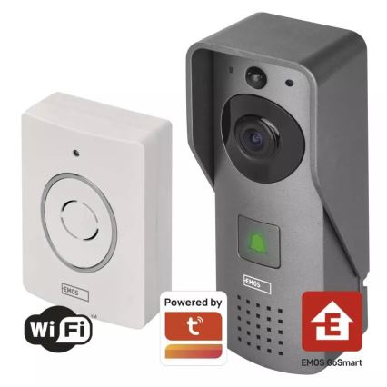Безжичен видеозвънец със сензор за движение GoSmart 12V 3xAA IP44 Wi-Fi Tuya