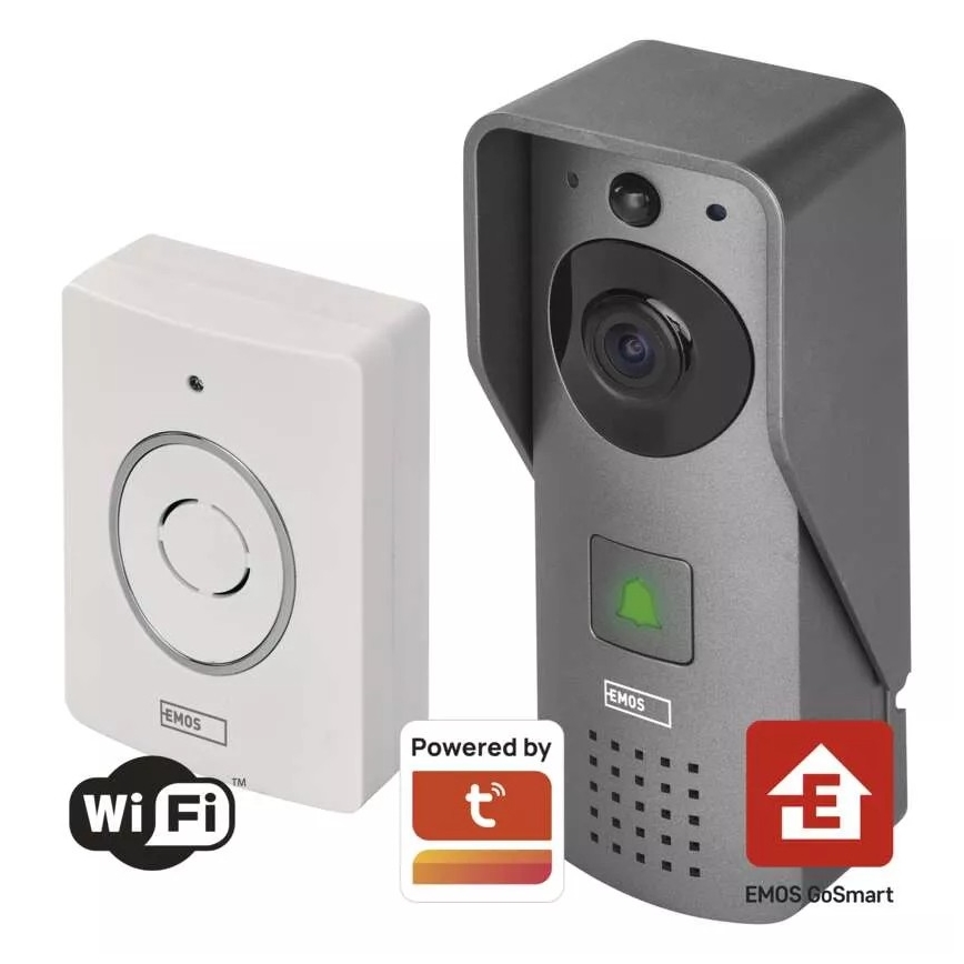 Безжичен видеозвънец със сензор за движение GoSmart 12V 3xAA IP44 Wi-Fi Tuya