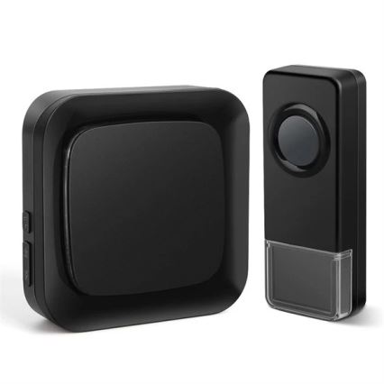 Безжичен звънец за контакт 230V/1xA23 IP55 черен