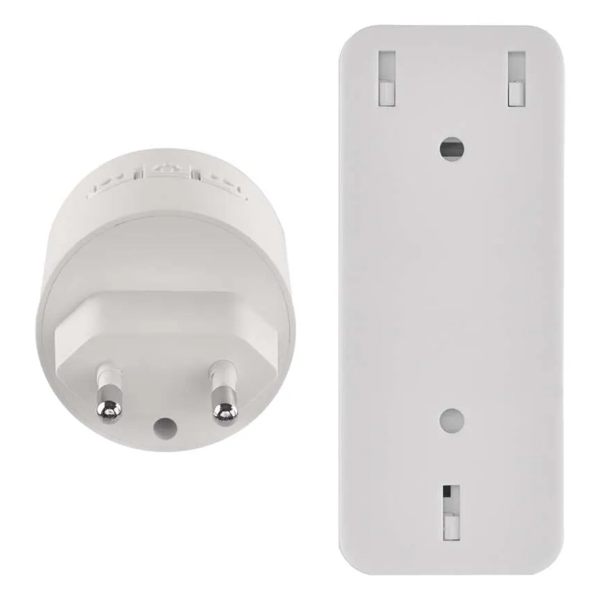 Безжичен звънец за контакт 230V + 1xCR2032 бял