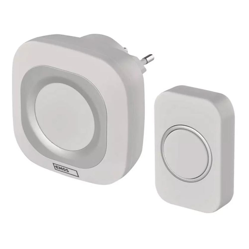 Безжичен звънец за контакт 230V + 1xCR2032 IP44 бял