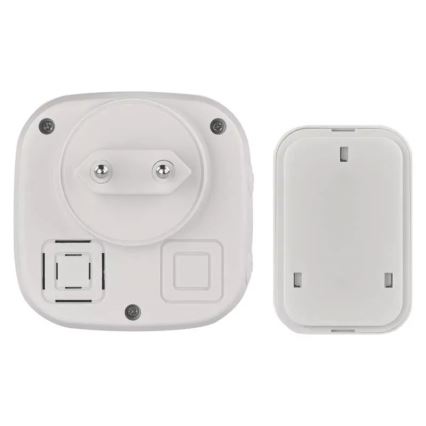 Безжичен звънец за контакт 230V + 1xCR2032 IP44 бял