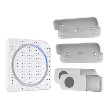 Безжичен звънец за контакт 230V + 2бр. бутони IP56 бял