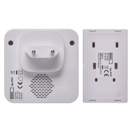Безжичен звънец за контакт 230V IP44 бял