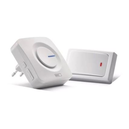 Безжичен звънец за контакт 230V IP44 бял