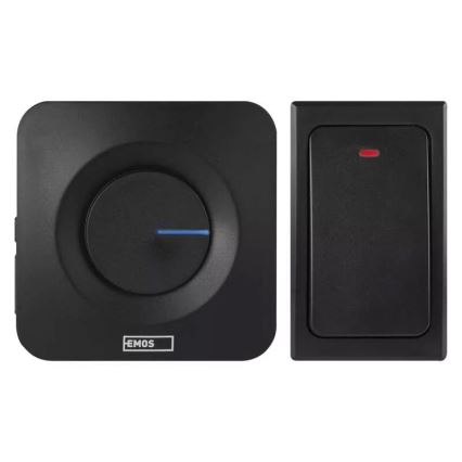 Безжичен звънец за контакт 230V IP44 черен