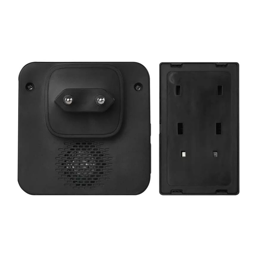 Безжичен звънец за контакт 230V IP44 черен