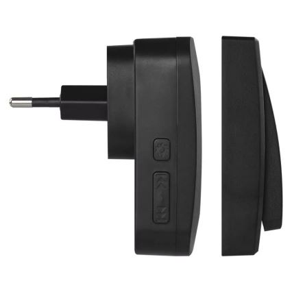 Безжичен звънец за контакт 230V IP44 черен