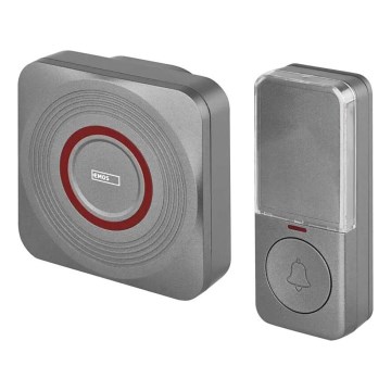 Безжичен звънец за контакт GoSmart 230V + 1xCR2032 сив Wi-Fi
