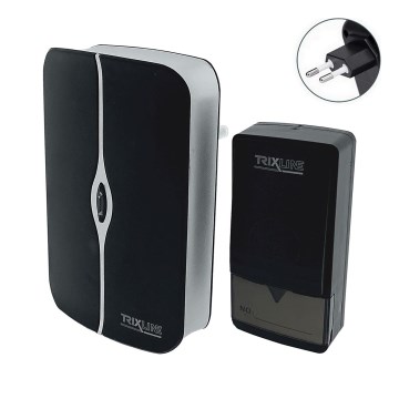 Безжичен звънец за контакт PIEZO BELL 230V IP40 черен