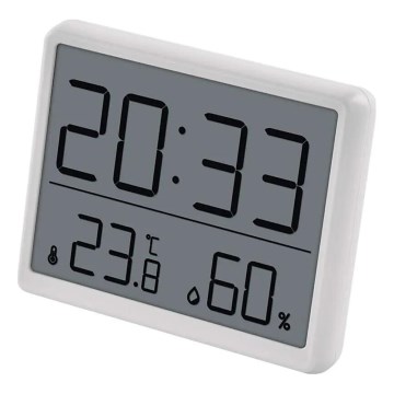 Безжичен термометър с измервател на влажността 1xCR2032 бял