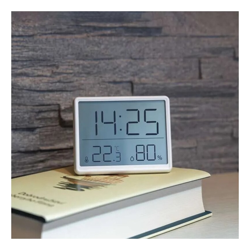 Безжичен термометър с измервател на влажността 1xCR2032 бял