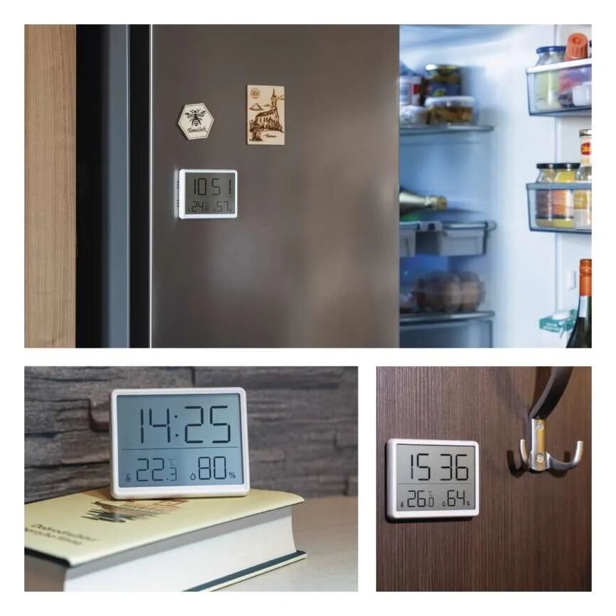 Безжичен термометър с измервател на влажността 1xCR2032 бял