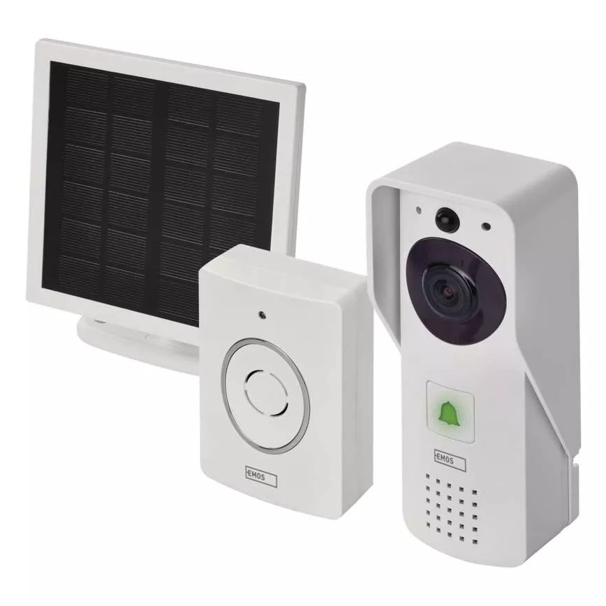 Безжичен видеозвънец със соларен панел GoSmart 4400 mAh 3xAA IP44 Wi-Fi Tuya