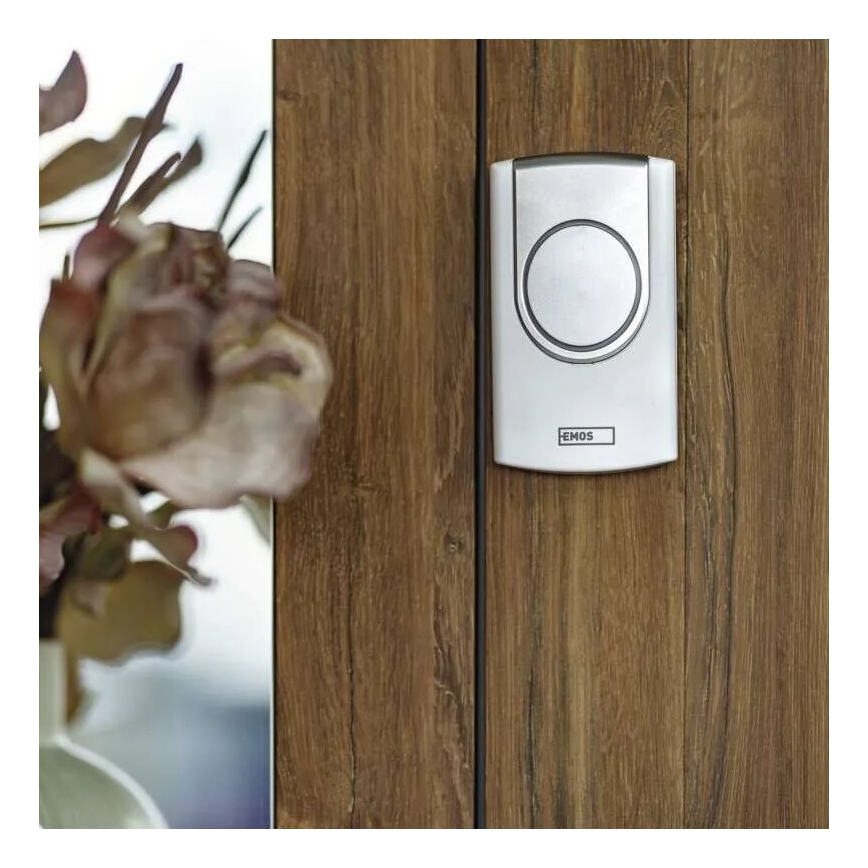 Безжичен звънец 3xAA/1xCR2032 IP44 бял/сребрист