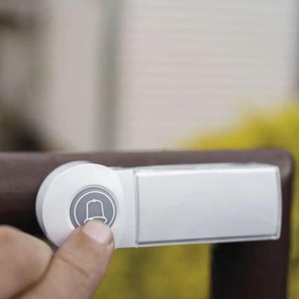 Безжичен звънец 3xAA/1xCR2032 IP44 бял/сребрист