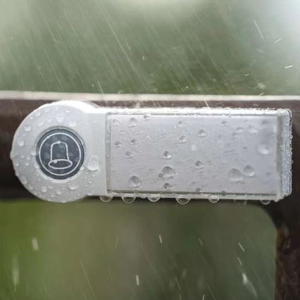 Безжичен звънец 3xAA/1xCR2032 IP44 бял/сребрист