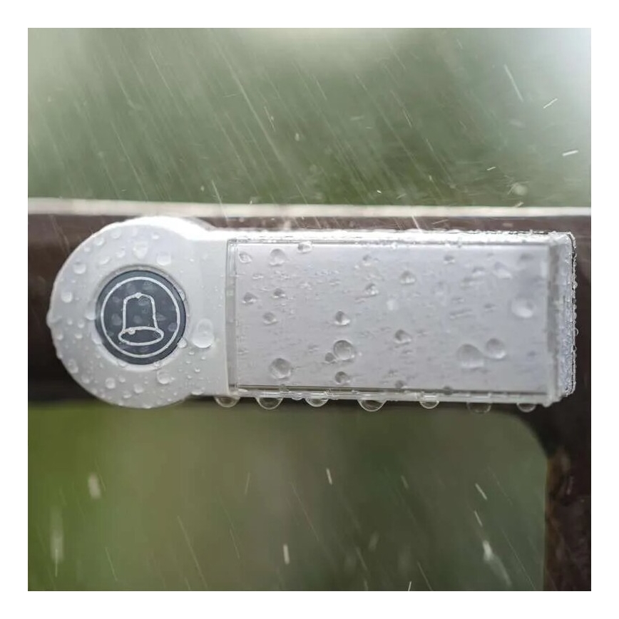 Безжичен звънец 3xAA/1xCR2032 IP44 бял/сребрист