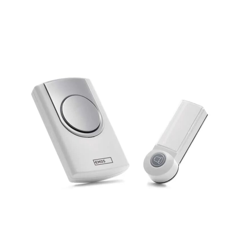 Безжичен звънец 3xAA/1xCR2032 IP44 бял/сребрист